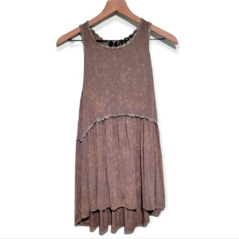 POL Green Tie-Dye Baby Doll Tank Size Medium